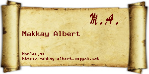 Makkay Albert névjegykártya