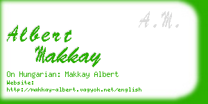 albert makkay business card